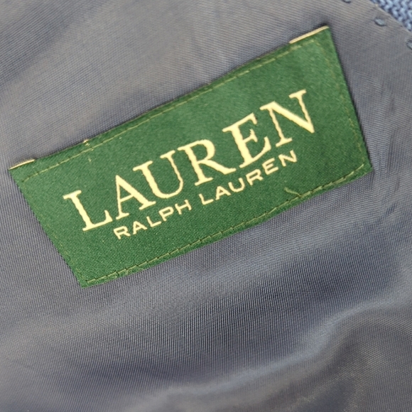 19922 Lauren Ralph Lauren # Button Blazer Blue size 44L preppy classic nautical - Picture 8 of 9